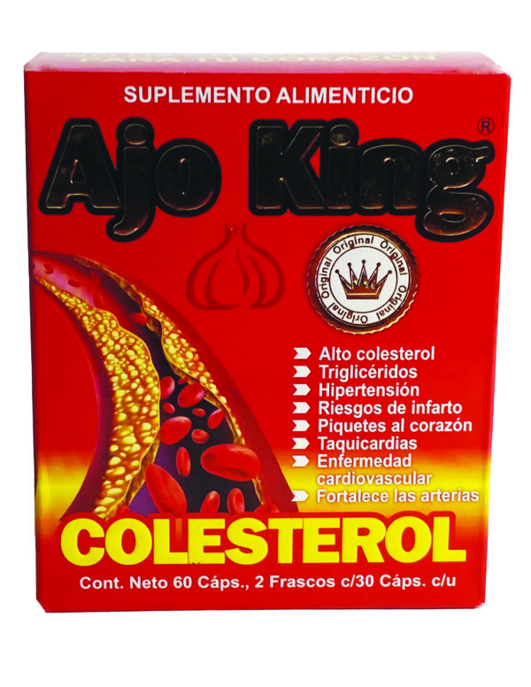Ajo King Colesterol Natural Supplement / Suplemento Alimenticio