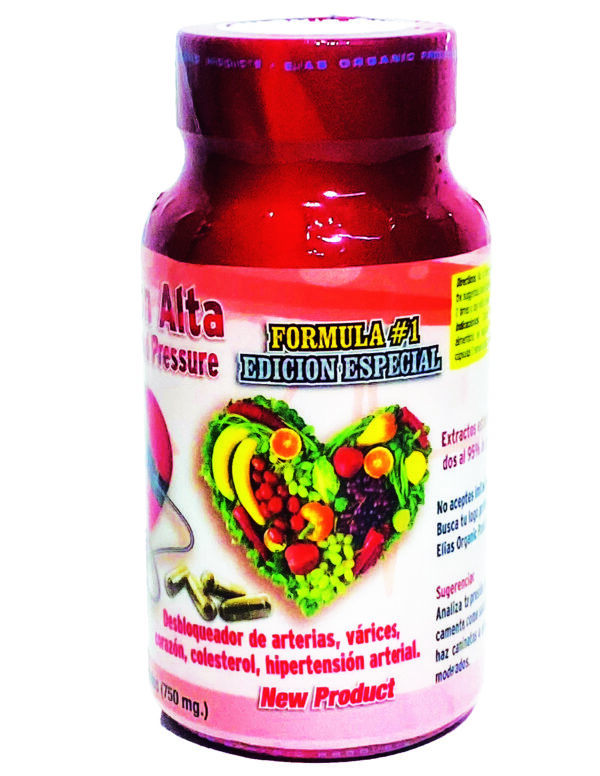 Presión Alta High Blood Pressure 90 Capsules 750mg Dietary Supplement - Image 3