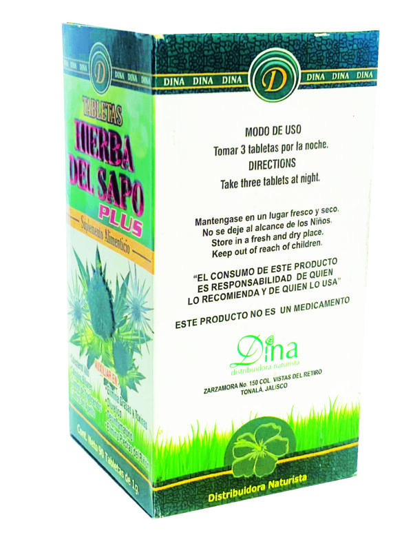 Hierba del Sapo Plus - Toad Grass Nutritional Supplement 90 Tabs - Image 4