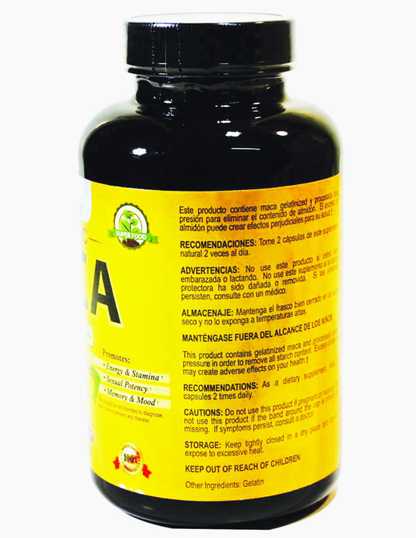 Organic Maca Root 950mg Per Capsule (150 cap) Dietary Supplement / Raíz de maca orgánica 950 mg por cápsula (150 cap) Suplemento dietético - Image 5