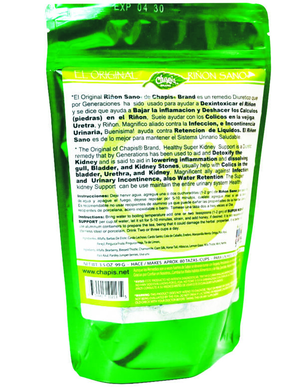 Riñon Sano  Super Kidney Support. Organic Herbal Tea 3.5oz / Riñón Sano Súper Soporte Renal. Té de hierbas orgánico 3.5 oz - Image 3