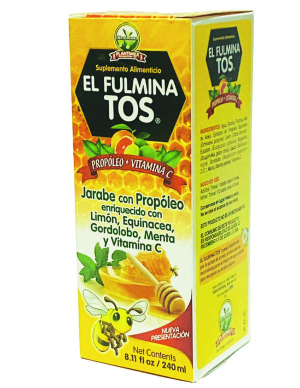 Jarabe el Fulmina TOS Vitamina C (8.11oz) - Syrup with Propolis, Lemon, and Vitamin C - Image 2